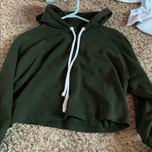H&M green cropped hoodie